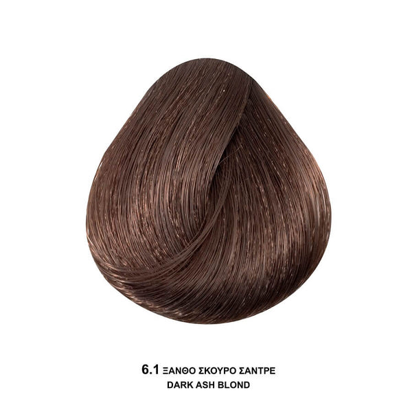 Bioshev Professional Hair Color Cream Ammonia Free 6.1 Ξανθό Σκούρο Σαντρέ 100ml