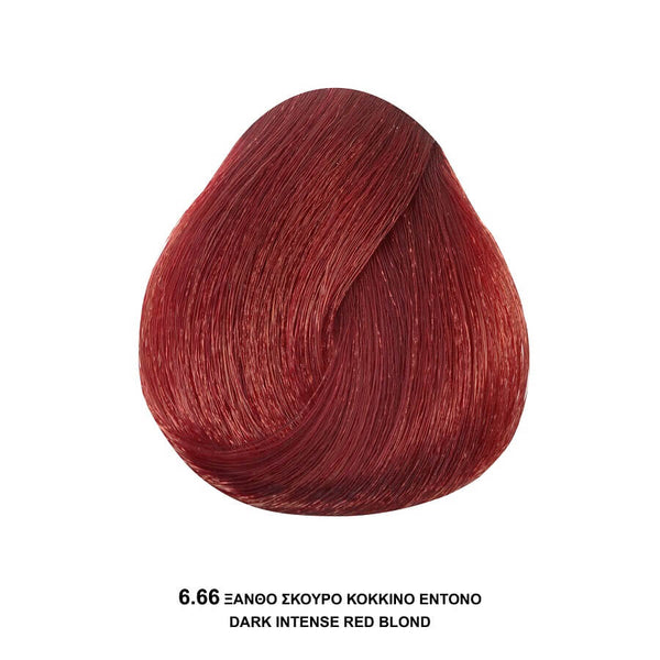 Bioshev Professional Hair Color Cream 6.66 Ξανθό Σκούρο Έντονο Κόκκινο 100ml