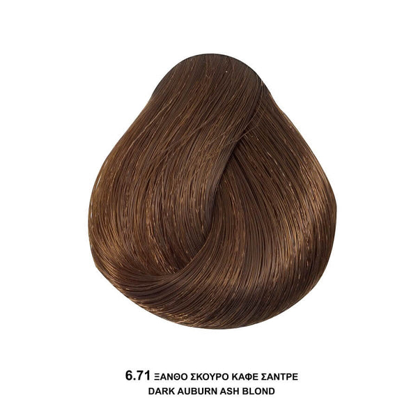 Bioshev Professional Hair Color Cream Ammonia Free 6.71 Ξανθό Σκούρο Καφέ Σαντρέ 100ml