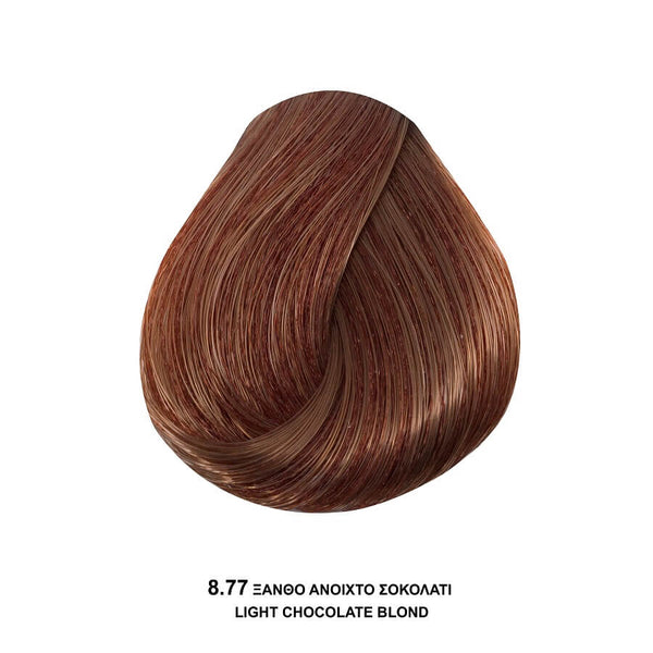 Bioshev Professional Hair Color Cream Ammonia Free 8.77 Ξανθό Ανοικτό Σοκολατί 100ml