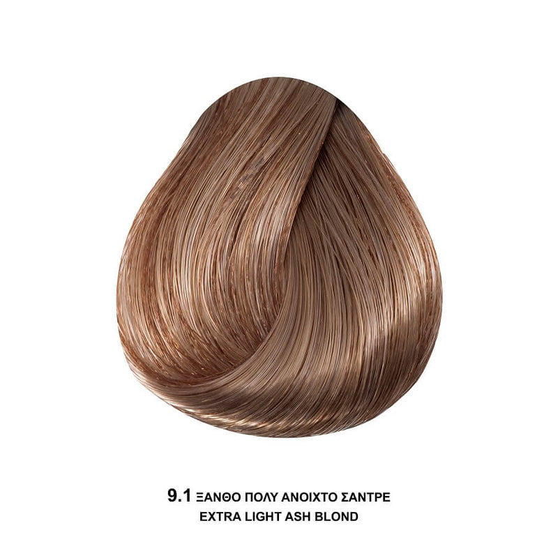 Bioshev Professional Hair Color Cream 9.1 Ξανθό Πολύ Ανοικτό Σαντρέ 100ml