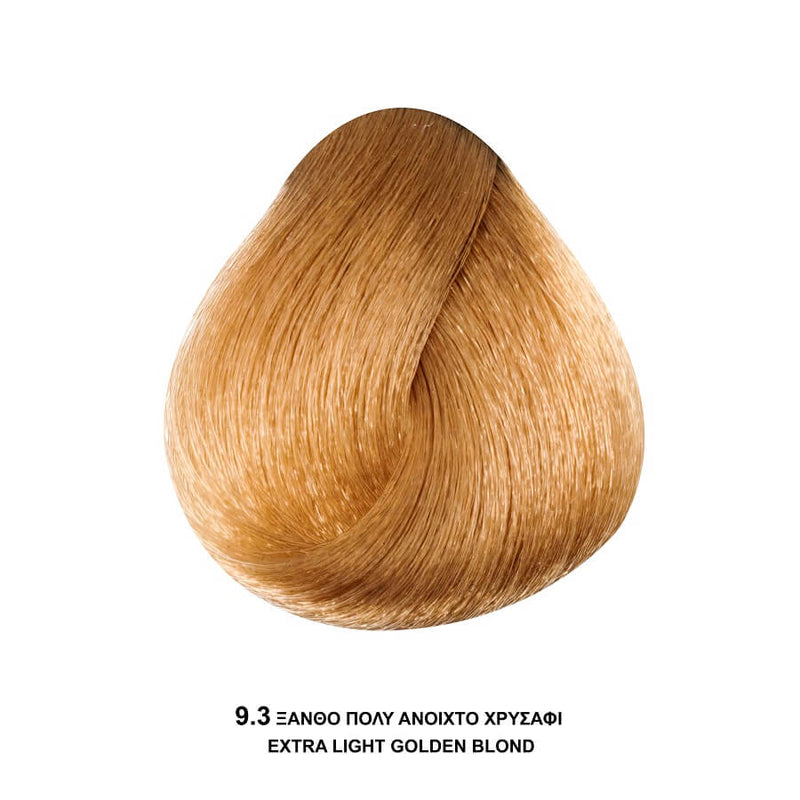 Bioshev Professional Hair Color Cream Ammonia Free 9.3 Ξανθό Πολύ Ανοικτό Χρυσαφί 100ml