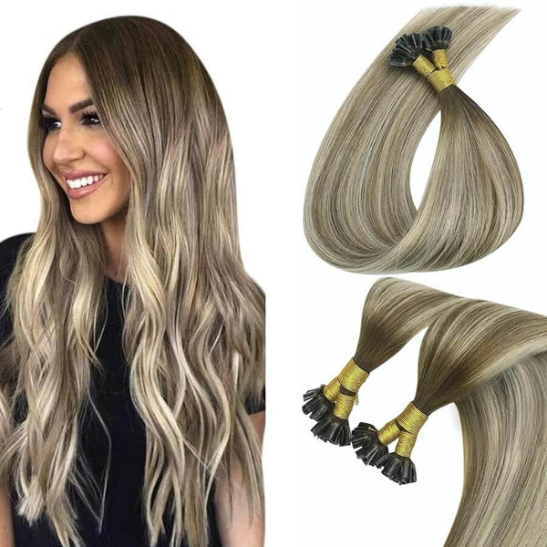 Extension Κερατίνης Virgin Φυσική Τρίχα Σετ 10 Τούφες Balayage No 3/8/22