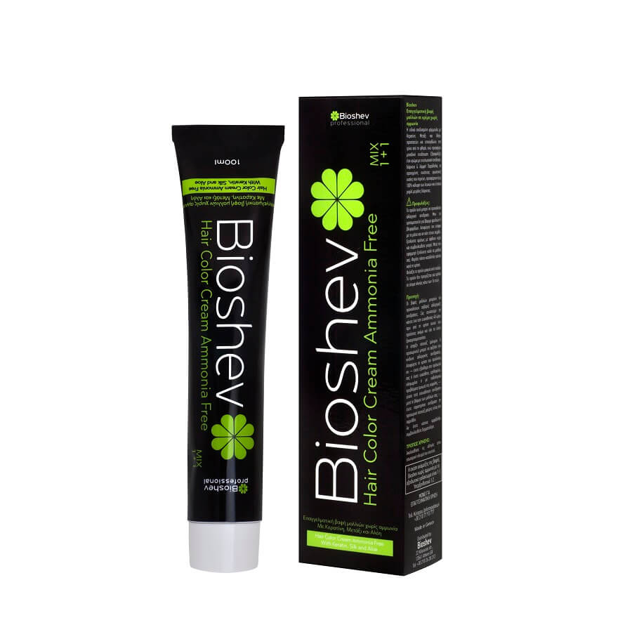 Bioshev Professional Hair Color Cream Ammonia Free 1.0 Μαύρο 100ml ...