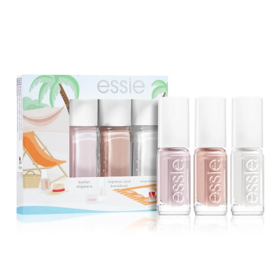Essie Mini Kit Gift Set (Ballet Slippers, Topless And Barefoot, Marshm