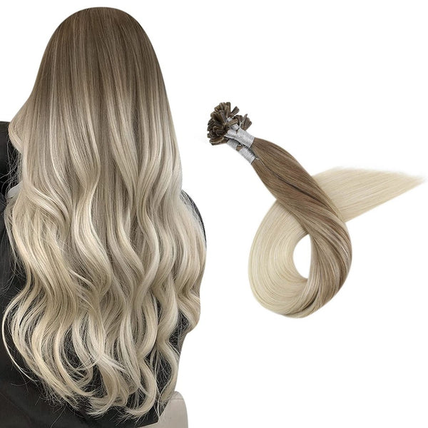 Extension Κερατίνης Virgin Φυσική Τρίχα Σετ 10 Τούφες Balayage No 8/60