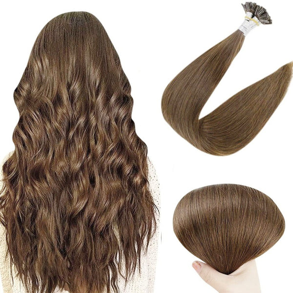 Extension Κερατίνης Virgin Φυσική Τρίχα Σετ 10 Τούφες Μεσαίο Καστανό No 6