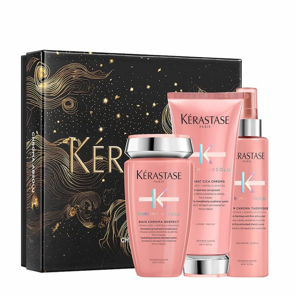 Kérastase Chroma Absolu Limited Edition Gift Box (Bain Chroma Respect 250ml, Fondant Cica Chroma 200ml, Serum Chroma Thermique 150ml)