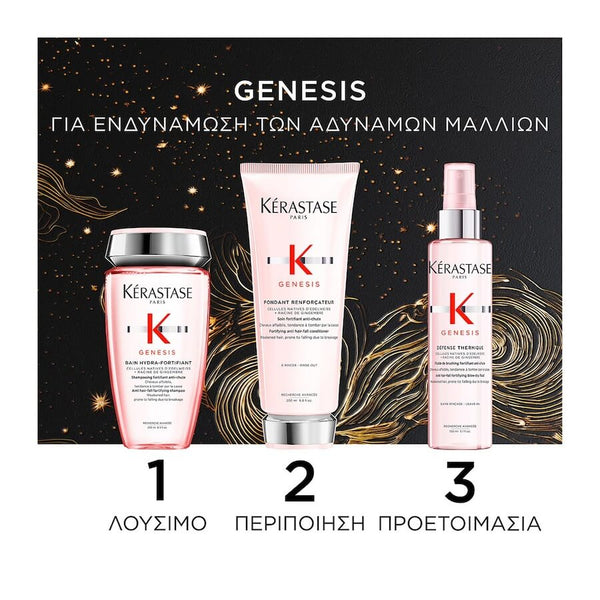 Kérastase Genesis Limited Edition Gift Box (Bain Hydra-Fortifiant 250ml, Fondant Renforcateur 200ml, Defense Thermique 150ml)