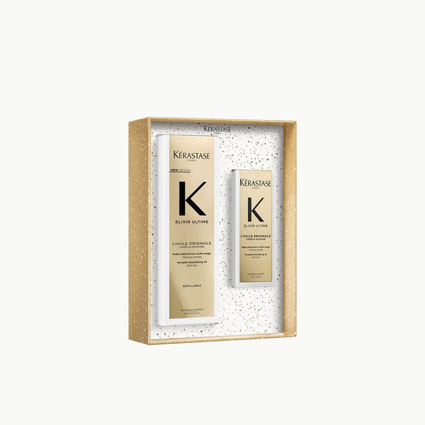 Kérastase Limited Edition Iconics Set (Elixir Ultime L’Huile Originale Refillable 75ml, Elixir Ultime L'Huile Originale 30ml)