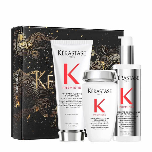 Kérastase Première Limited Edition Gift Box (Bain Décalcifiant Shampoo 250ml, Fondant Fluidité Réparateur Conditioner 200ml, Concentré Décalcifiant Ultra-Réparateur 250ml)