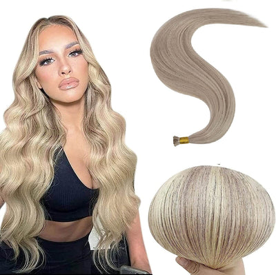 Micro Ring (i-tip) Hair Extensions Φυσική Τρίχα Balayage No 18/22/60