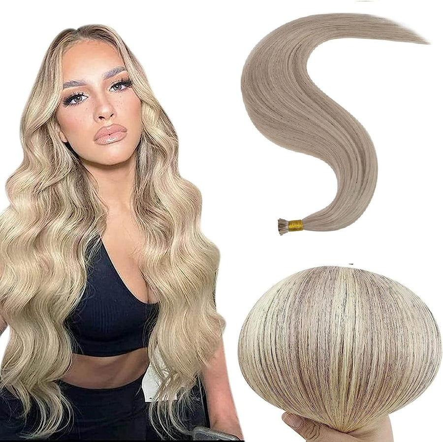 Micro Ring (i-tip) Hair Extensions Φυσική Τρίχα Balayage No 18/22/60
