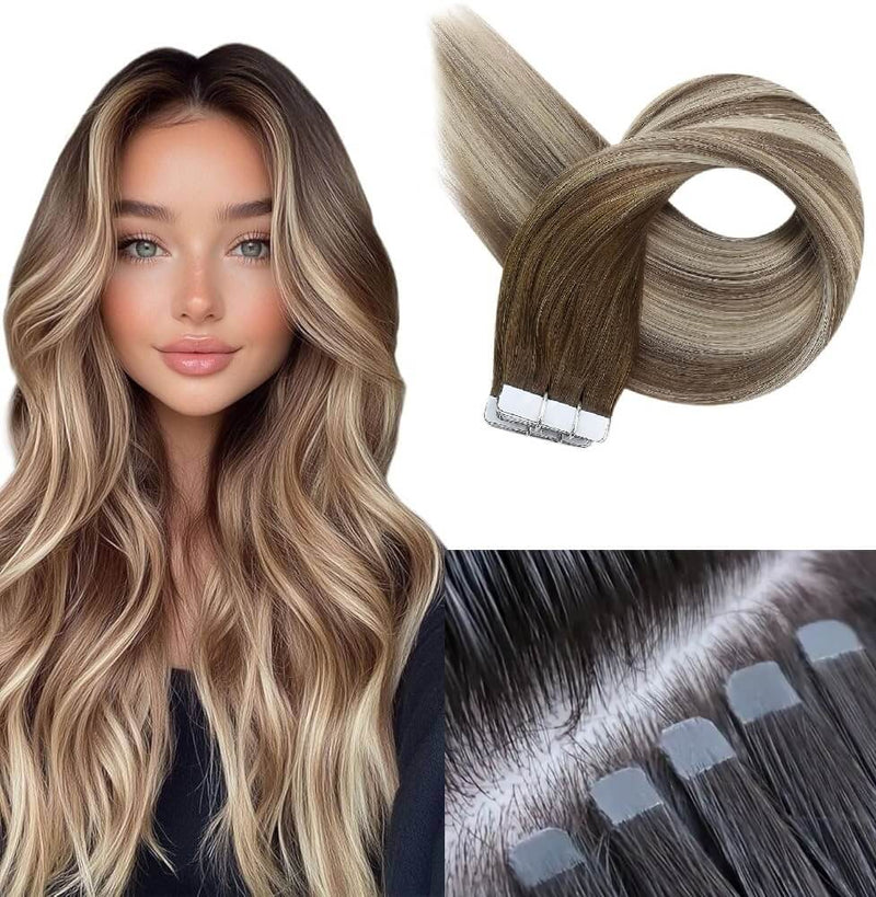 Mini Tape Extension Φυσική Τρίχα Remy Balayage No 3/8/22