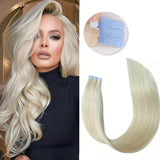 Mini Tape Extension Φυσική Τρίχα Remy Ξανθό Του Πάγου No 60A