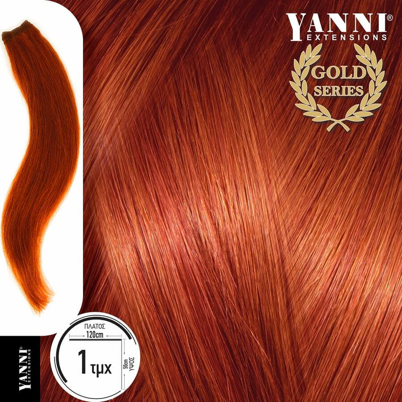 Yanni Extensions Gold Τρέσα Φυσική Τρίχα Ξανθό Χάλκινο Ενισχυμένο No 7.44