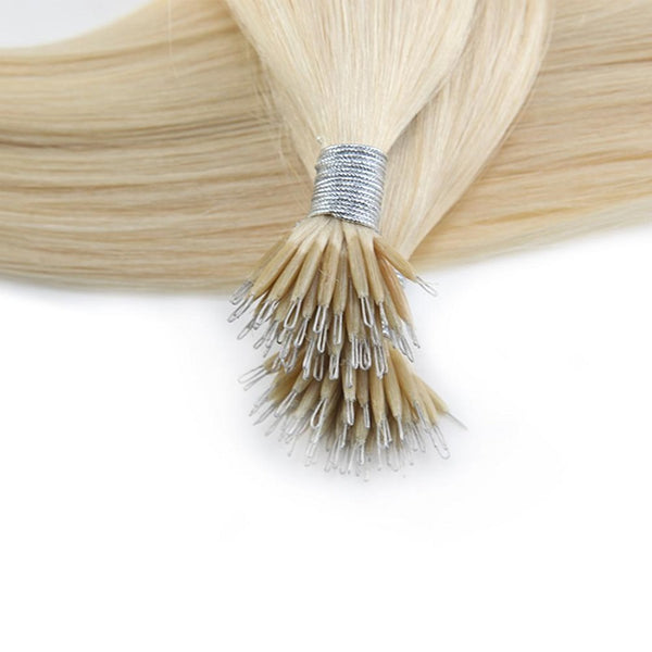 Micro Nano Ring Hair Extensions Φυσική Τρίχα Remy Ξανθά No 613 - Romylos All About Hair