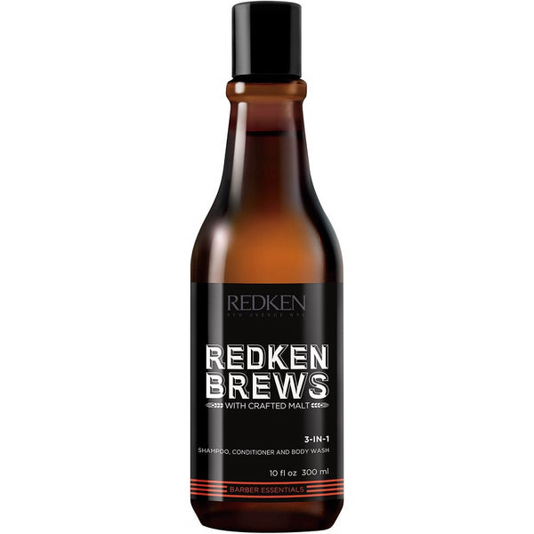 Redken Brews 3 In 1 Shampoo Conditioner & Body Wash 300ml - Romylos All About Hair