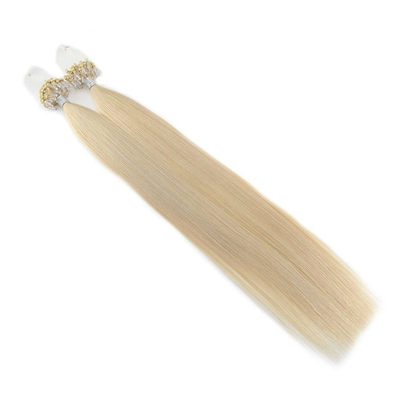 Micro Ring Loop Hair Extensions Φυσική Τρίχα Remy Ξανθά No 613