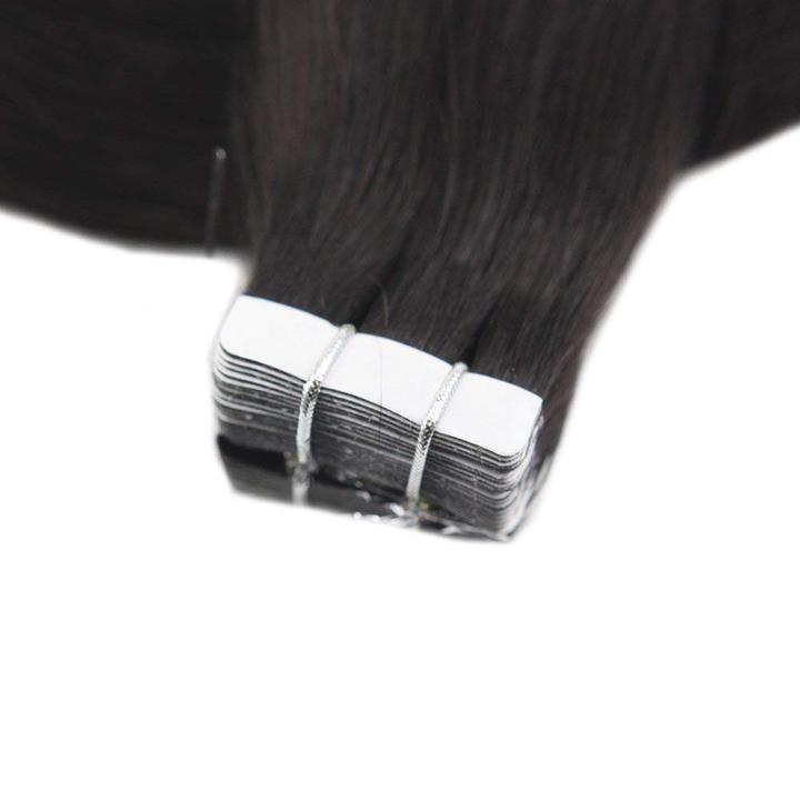 Tape Extension Φυσική Τρίχα Remy Μαύρο Φυσικό Off Black No 1B - Romylos All About Hair