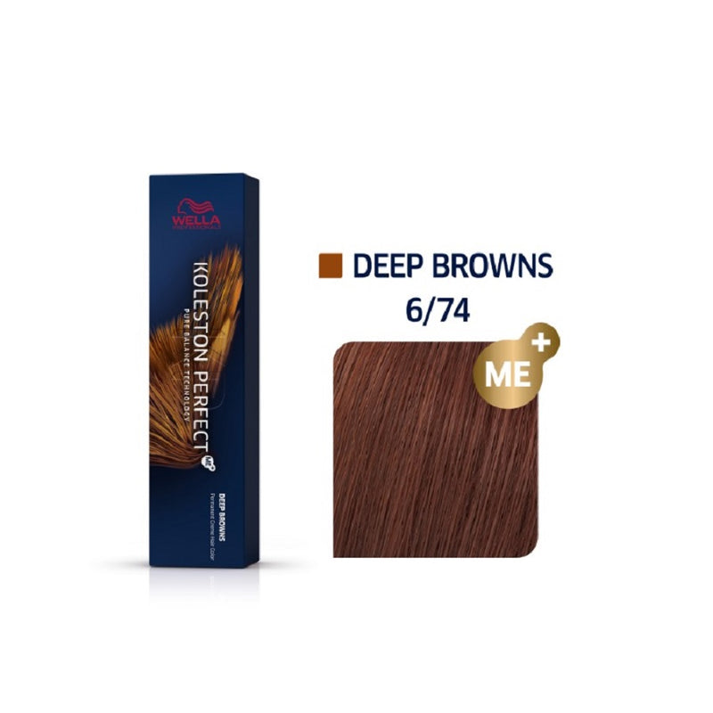 Wella Koleston Perfect ME+ Deep Browns 6/74 Ξανθό Σκούρο Καφέ Κόκκινο 60ml - Romylos All About Hair