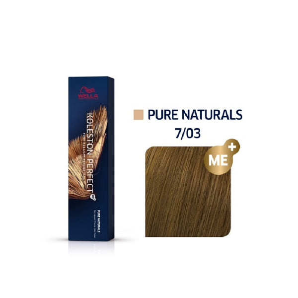 Wella Koleston Perfect ME+ Pure Naturals 7/03 Ξανθό Φυσικό Χρυσό 60ml - Romylos All About Hair