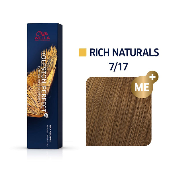 Wella Koleston Perfect ME+ Rich Naturals 7/17 Ξανθό Σαντρέ Καφέ 60ml - Romylos All About Hair