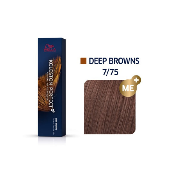 Wella Koleston Perfect ME+ Deep Browns 7/75 Ξανθό Καφέ Μαονί 60ml - Romylos All About Hair