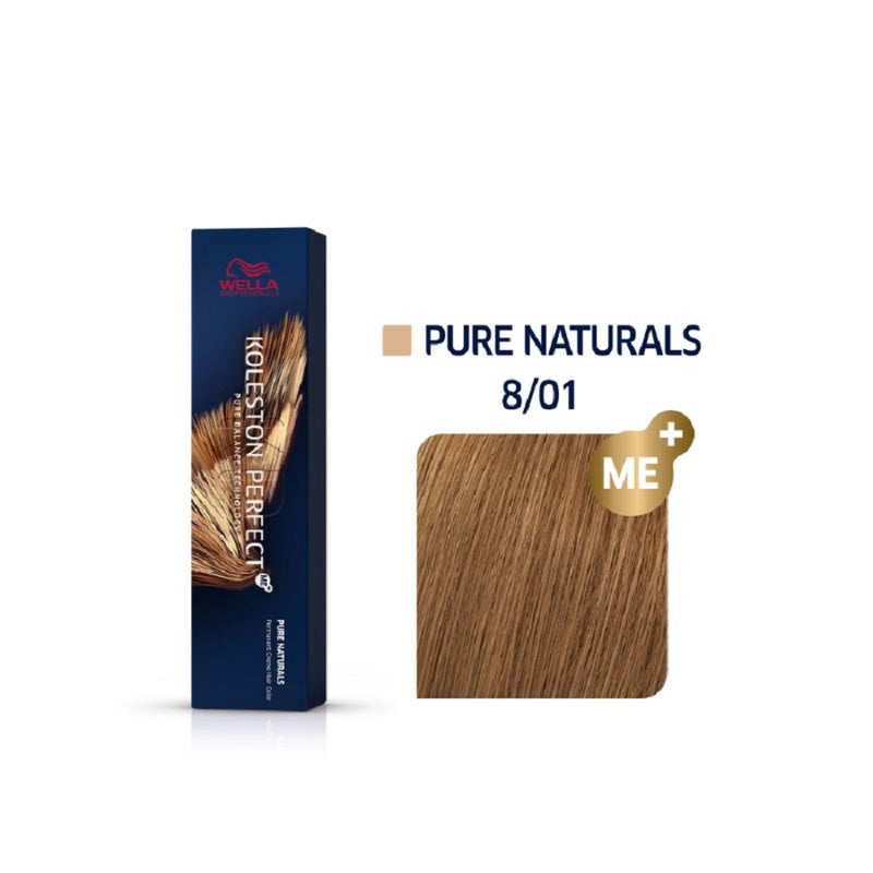 Wella Koleston Perfect ME+ Pure Naturals  8/01 Ξανθό Ανοιχτό Φυσικό Σαντρέ 60ml - Romylos All About Hair