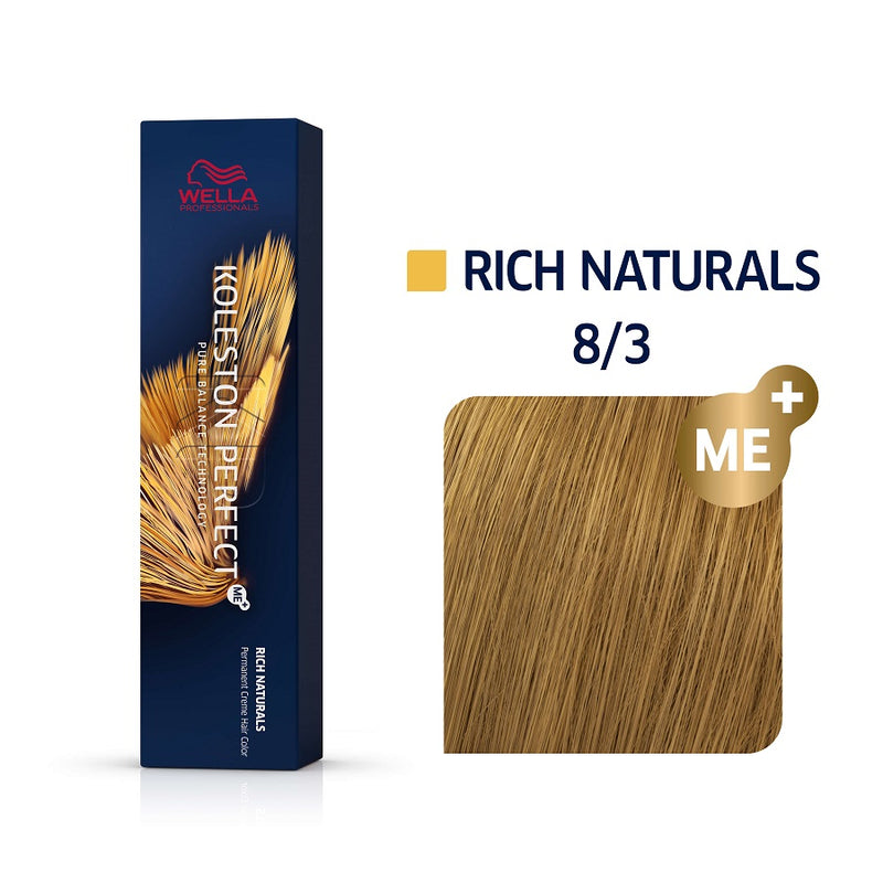 Wella Koleston Perfect ME+ Rich Naturals 8/3 Ξανθό Ανοιχτό Χρυσό 60ml - Romylos All About Hair