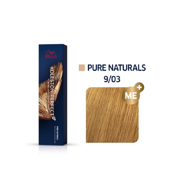 Wella Koleston Perfect ME+ Pure Naturals 9/03 Ξανθό Πολύ Ανοιχτό Φυσικό Χρυσό 60ml - Romylos All About Hair