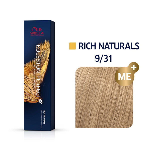 Wella Koleston Perfect ME+ Rich Naturals 9/31 Ξανθό Πολύ Ανοιχτό Χρυσό Σαντρέ 60ml - Romylos All About Hair