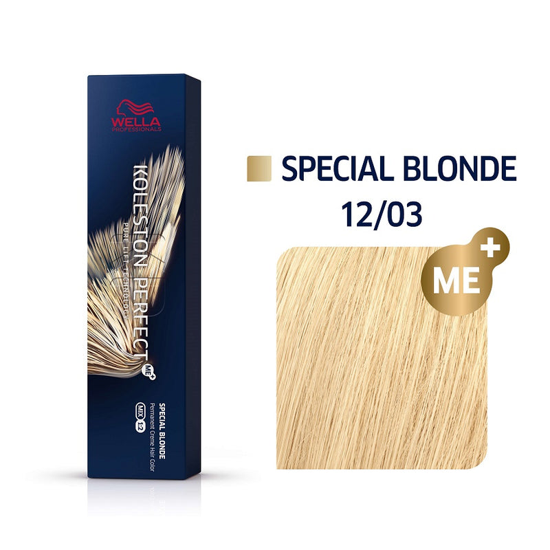 Wella Koleston Perfect ME+ Special Blonde 12/03 Πολύ Ανοιχτό Φωτεινό Ξανθό Φυσικό Χρυσό 60ml - Romylos All About Hair