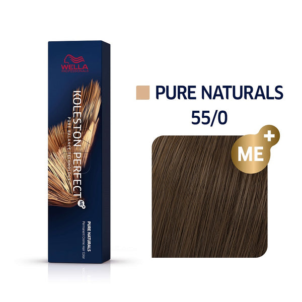 Wella Koleston Perfect ME+ Pure Naturals 55/0 Έντονο Καστανό Ανοιχτό Φυσικό 60ml - Romylos All About Hair