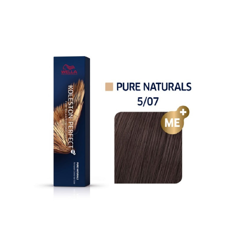 Wella Koleston Perfect ME+ Pure Naturals 5/07 Καστανό Ανοιχτό Φυσικό Καφέ 60ml - Romylos All About Hair