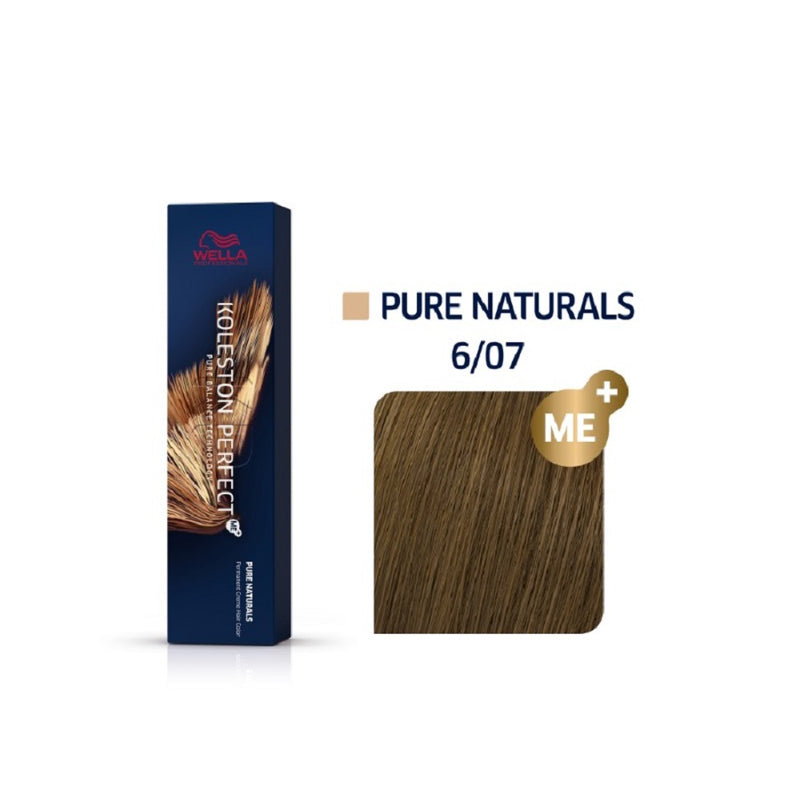 Wella Koleston Perfect ME+ Pure Naturals  6/07 Ξανθό Σκούρο Φυσικό Καφέ 60ml - Romylos All About Hair