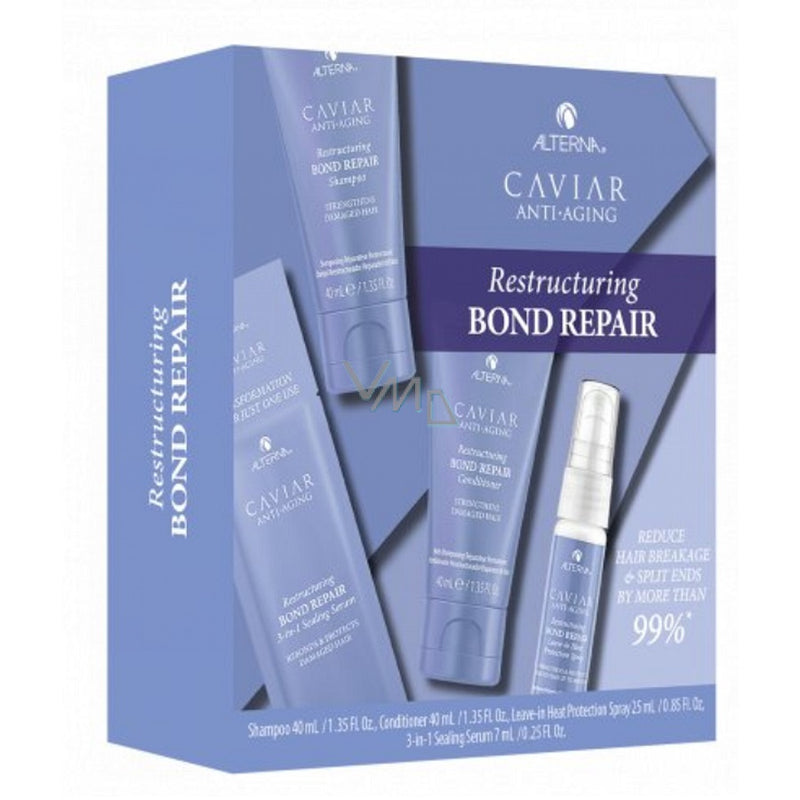 Alterna Caviar Restructuring Bond Repair Trial Kit (Σαμπουάν 40ml, Conditioner 40ml, Spray 25ml, Serum 7ml) - Romylos All About Hair