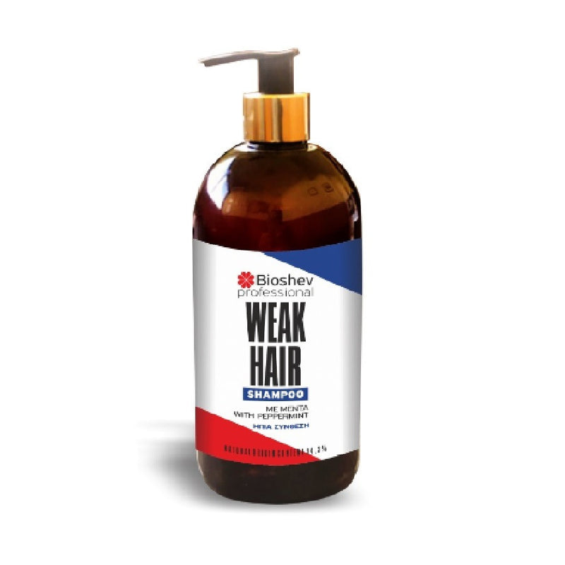 Bioshev Professional Weak Hair Shampoo with Peppermint Mild Formula 500ml - Romylos All About Hair