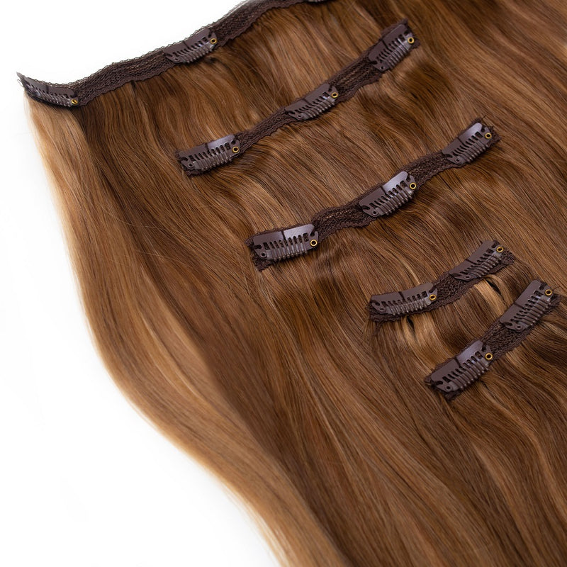 Seamless1 Hair Extensions Τρέσα Με Κλιπ 5 Κομμάτια Caramel Blend 55εκ - Romylos All About Hair