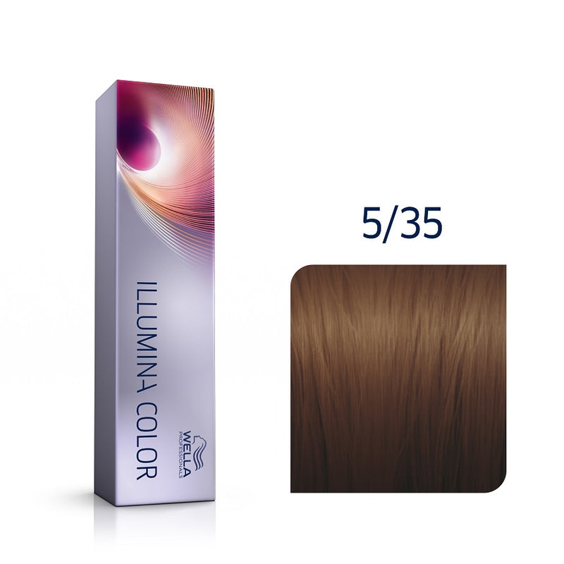 Wella Professionals Illumina Color Ανοιχτό Χρυσό Μαονί Καφέ 5/35 60ml - Romylos All About Hair