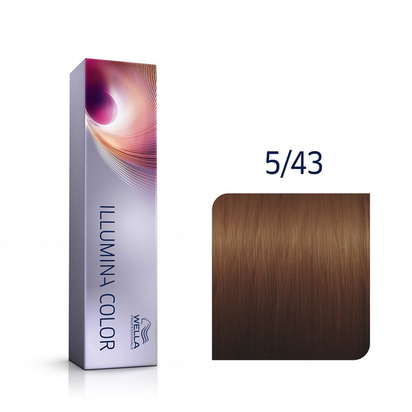 Wella Professionals Illumina Color Ανοιχτό Κόκκινο Χρυσό Καφέ 5/43 60ml - Romylos All About Hair
