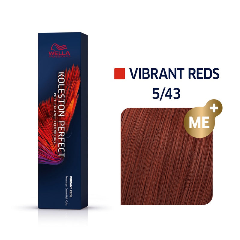 Wella Koleston Perfect ME+ Vibrant Reds 5/43 Ανοιχτό Καστανό Κόκκινο Χρυσό 60ml - Romylos All About Hair