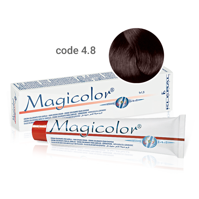 Kleral Magicolor Κρέμα Βαφής Μαλλιών 4.8 Καστανό Καφέ 100ml - Romylos All About Hair