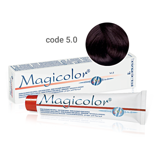 Kleral Magicolor Κρέμα Βαφής Μαλλιών 5.0 Καστανό Ανοικτό Έντονο 100ml - Romylos All About Hair