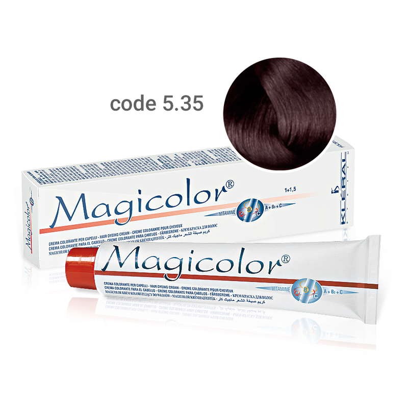 Kleral Magicolor Κρέμα Βαφής Μαλλιών 5.35 Καστανό Ανοικτό Ταμπά Ζεστό 100ml - Romylos All About Hair