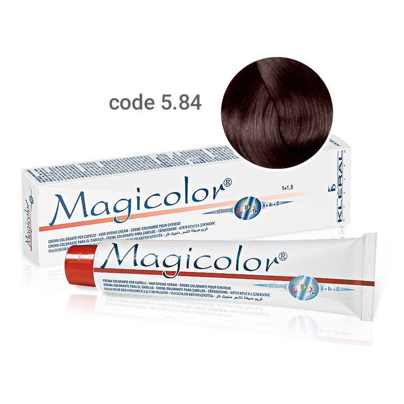 Kleral Magicolor Κρέμα Βαφής Μαλλιών 5.84 Καστανό Ανοικτό Χάλκινο 100ml - Romylos All About Hair