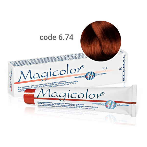 Kleral Magicolor Κρέμα Βαφής Μαλλιών 6.74 Κοκκινόχρυσο Σκούρο 100ml - Romylos All About Hair