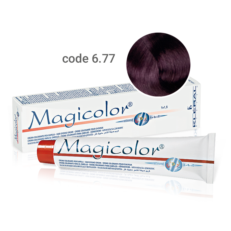 Kleral Magicolor Κρέμα Βαφής Μαλλιών 6.77 Ξανθό Σκούρο Βιολέ Έντονο 100ml - Romylos All About Hair