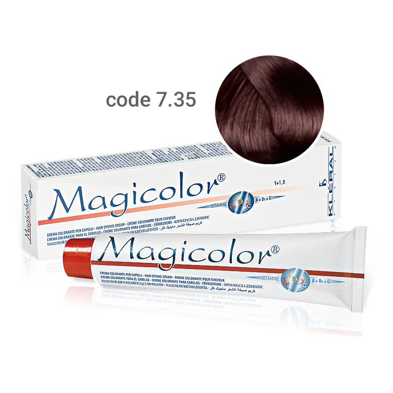 Kleral Magicolor Κρέμα Βαφής Μαλλιών 7.35 Ξανθό Ταμπά Ζεστό 100ml - Romylos All About Hair
