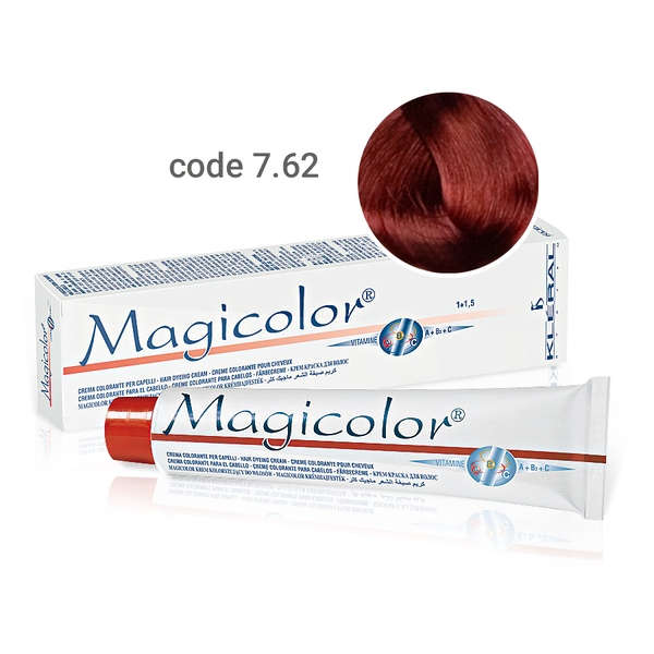 Kleral Magicolor Κρέμα Βαφής Μαλλιών 7.62 Ξανθό Ανοικτό Χάλκινο Κόκκινο 100ml - Romylos All About Hair